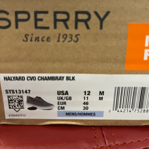 Sperry Halyard Chambray Sneaker Memory Foam Size 12 - Picture 6 of 6